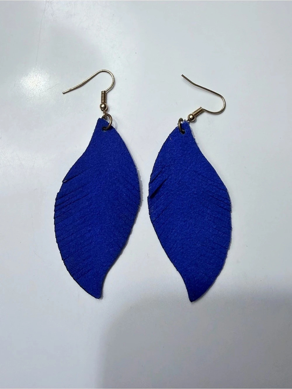 Blue Leaf Drop Earrings Like New